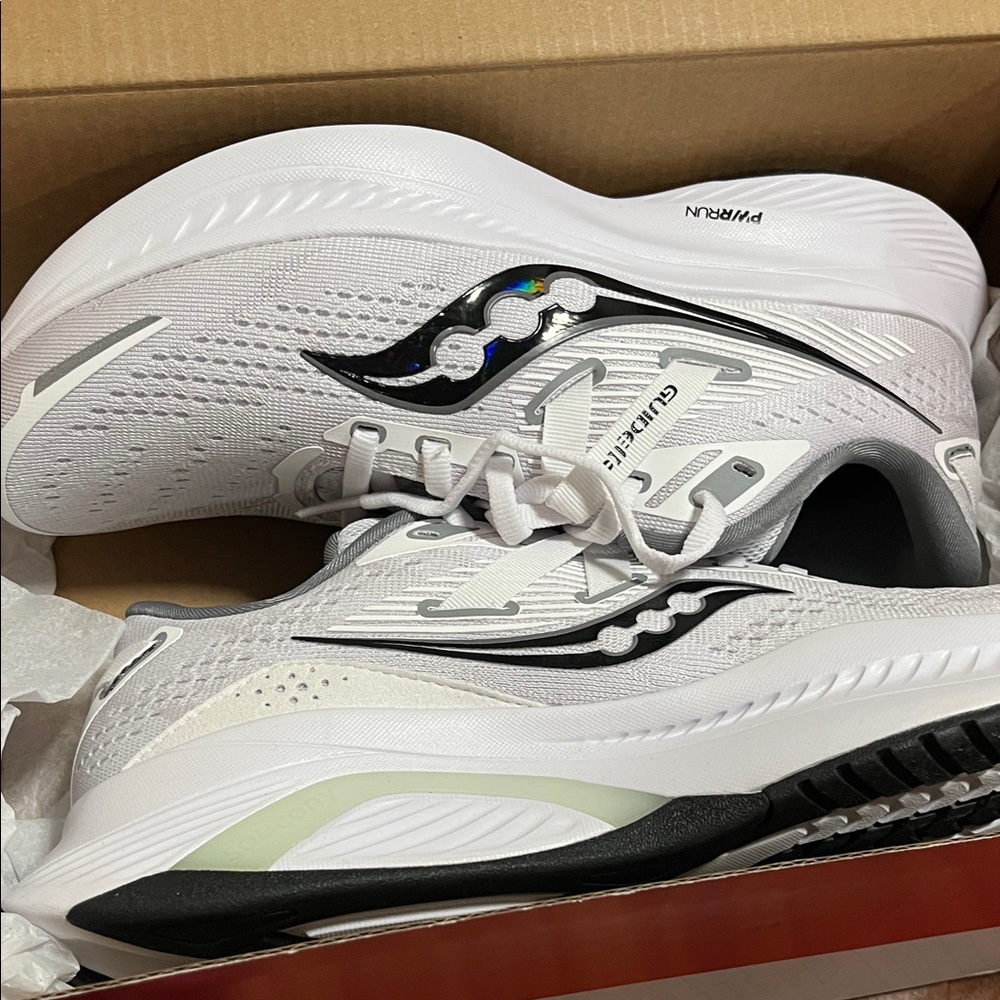 Saucony White and Black Athletic Sneakers